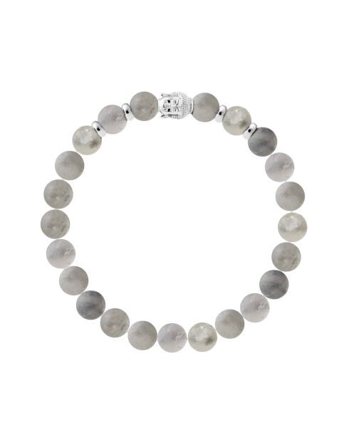 Durchscheinendes graues SERENITY-Silberarmband