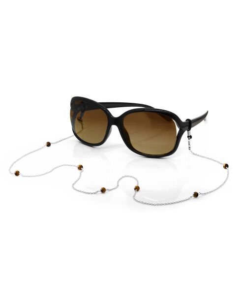 LIENS D'AMOUR silberne Brillenkette braungold