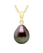 Geelgouden hanger zwarte sieraden Tahiti