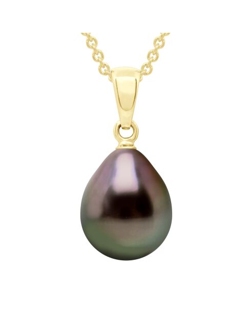 Geelgouden hanger zwarte sieraden Tahiti