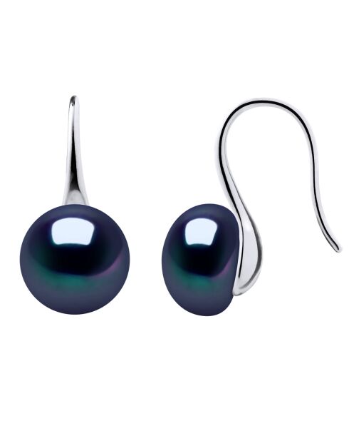 Boucles d'Oreilles en argent EMBLÉMATIQUES noires Tahiti