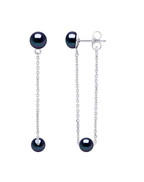 ICONICI orecchini in argento nero Tahiti