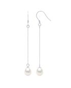 Pendientes de plata blanca natural FOR EVER