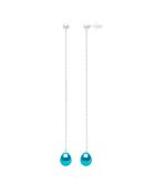 Pendientes de oro blanco con joyas en azul turquesa