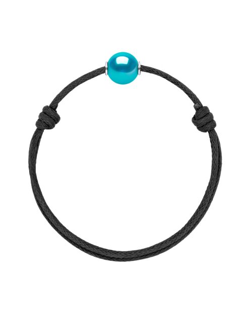 SCHWARZ-TÜRKISFARBENES KOSTENLOSES SILBERARMBAND