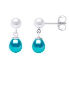 Boucles d'Oreilles en argent EMBLÉMATIQUES bleues turquoise