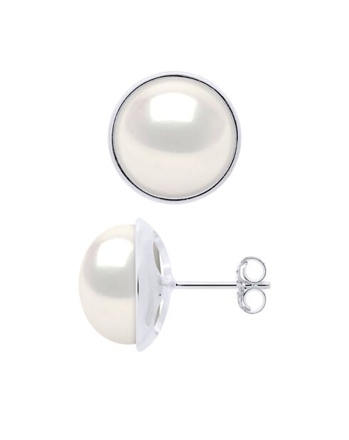 Gioielli bianchi naturali, orecchini in oro bianco