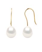 Boucles d'Oreilles en or jaune JOAILLERIE blanches naturelles
