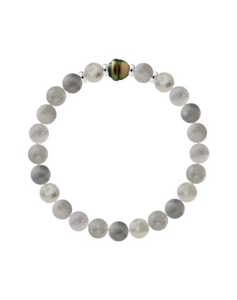 Durchscheinendes graues Silberarmband PRINCE OF THE PACIFIC