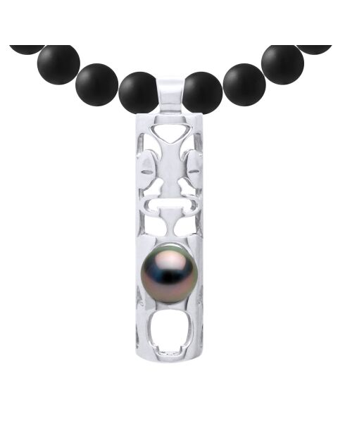 Collier en argent PRINCE DU PACIFIQUE noir