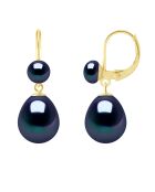 Ohrringe aus Gelbgold, schwarzer Schmuck, Tahiti