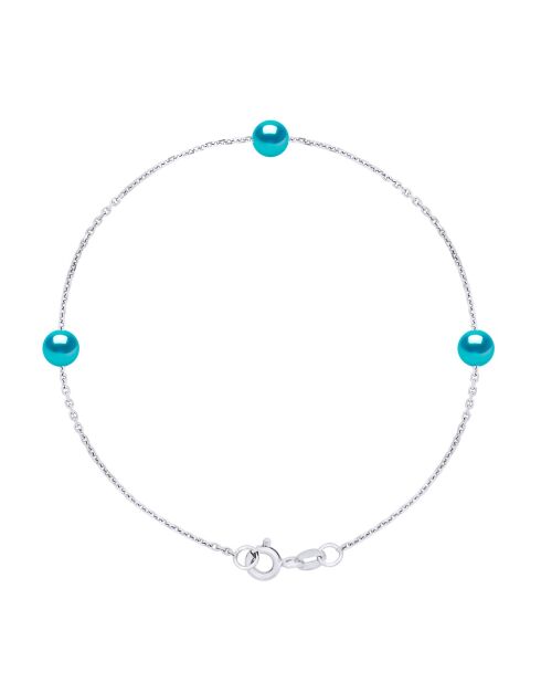 Pulsera FOR EVER en plata azul turquesa