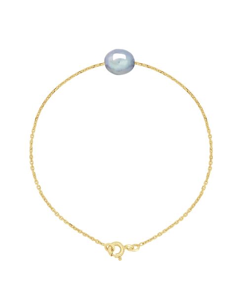 FOREVER LOVE parelgrijze geelgouden armband