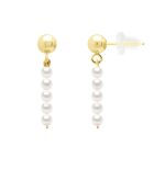Natuurlijke witte JEWELLERY geelgouden oorbellen