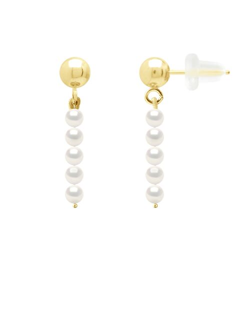 Natuurlijke witte JEWELLERY geelgouden oorbellen
