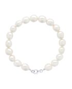 CLASSIC PEARLS natuurlijke witzilveren armband