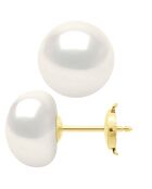 Boucles d'Oreilles en or jaune JOAILLERIE blanches naturelles