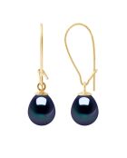 Ohrringe aus Gelbgold, schwarzer Schmuck, Tahiti