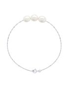 Pulsera de plata blanca natural FOR EVER