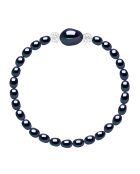 SUNNY PEARLS Silberarmband schwarz Tahiti/weiß