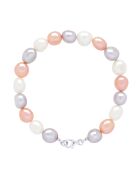 MULTICOLOUR CLASSIC PEARLS zilveren armband