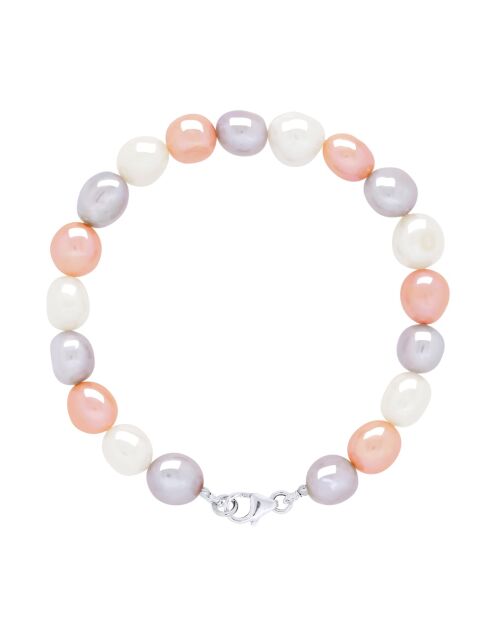 MULTICOLOUR CLASSIC PEARLS zilveren armband