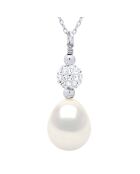 SUNNY PEARLS Halskette aus natürlichem perlweißem Silber