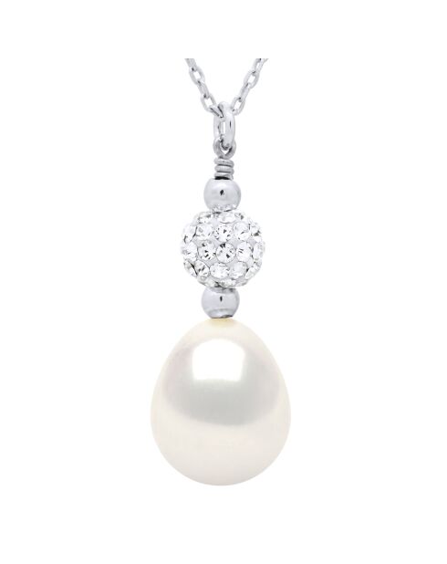 SUNNY PEARLS Halskette aus natürlichem perlweißem Silber