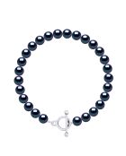 CLASSIC PEARLS zilveren armband zwart Tahiti