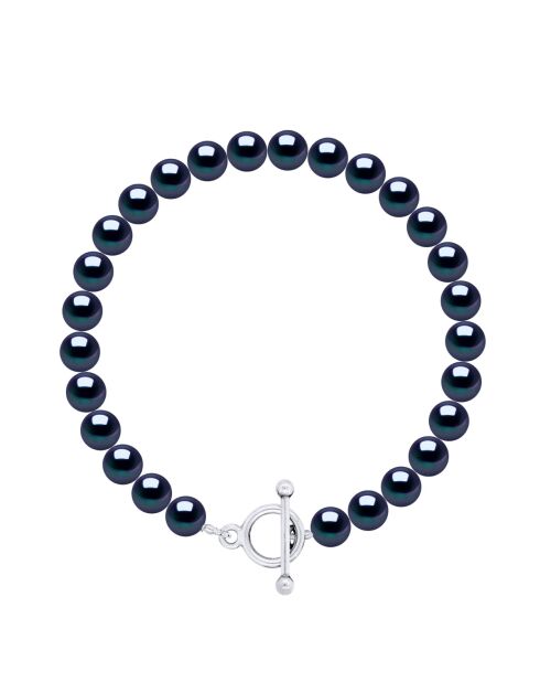 CLASSIC PEARLS zilveren armband zwart Tahiti