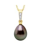 Geelgouden hanger zwarte sieraden Tahiti