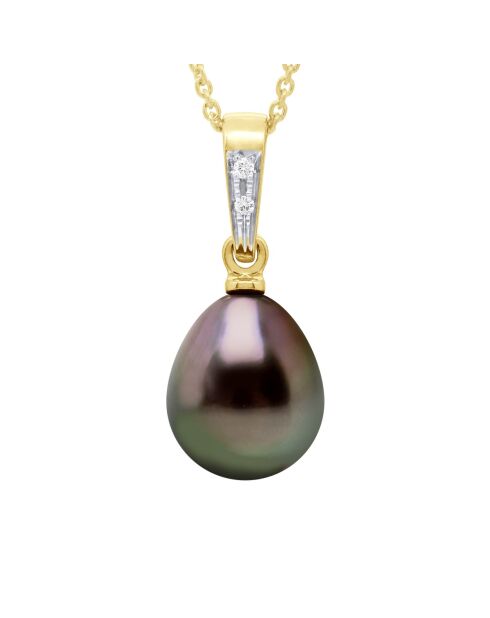 Geelgouden hanger zwarte sieraden Tahiti