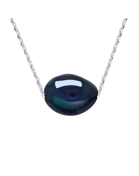 FOREVER LOVE zwarte Tahiti witgouden halsketting