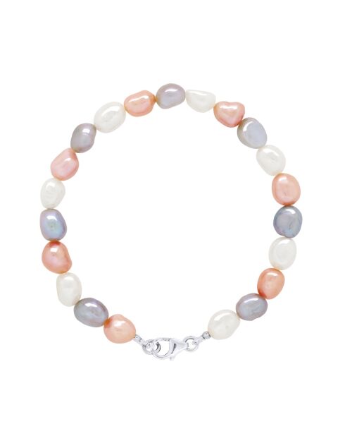 MULTICOLOUR CLASSIC PEARLS zilveren armband