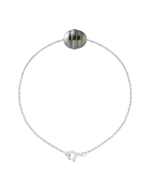 Tahiti/witte zwarte sieraden witgouden armband