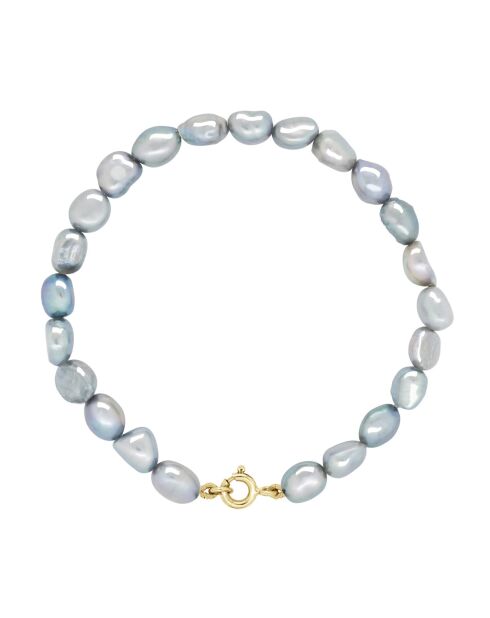 CLASSIC HERITAGE parelgrijze geelgouden armband