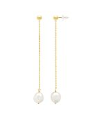 Boucles d'Oreilles en or jaune JOAILLERIE blanches naturelles