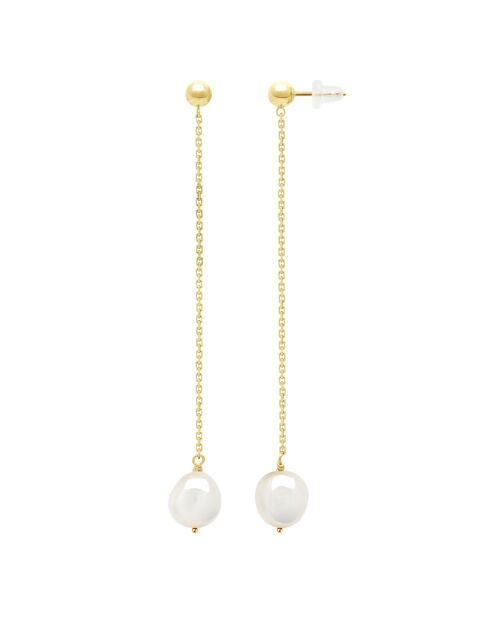 Boucles d'Oreilles en or jaune JOAILLERIE blanches naturelles