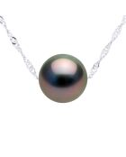 Tahiti/witte zwarte sieraden witgouden ketting