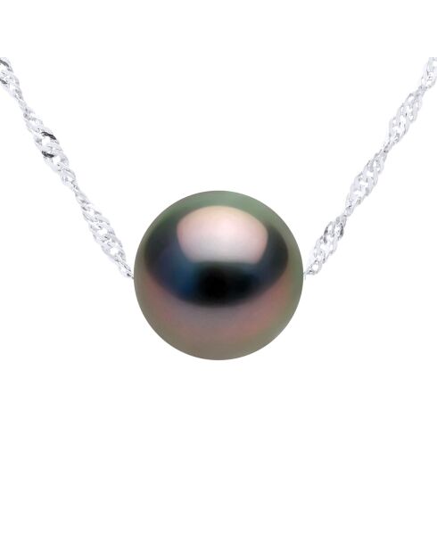 Tahiti/witte zwarte sieraden witgouden ketting