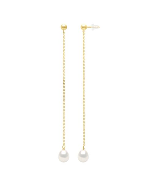 Natürlicher weißer SCHMUCK Ohrringe aus Gelbgold