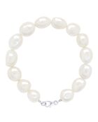 CLASSIC PEARLS natuurlijke witzilveren armband