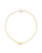 FOREVER LOVE natuurlijke parelwitte geelgouden armband