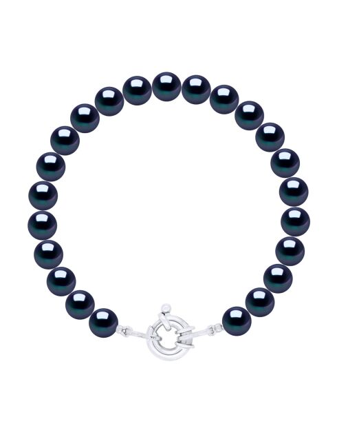 CLASSIC PEARLS zilveren armband zwart Tahiti