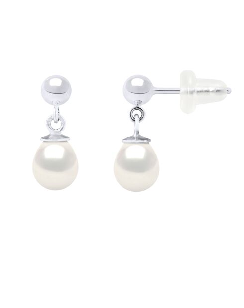 Natürlicher weißer Schmuck, Ohrringe aus Weißgold
