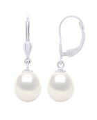 Gioielli bianchi naturali, orecchini in oro bianco