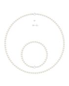 CLASSIC PEARLS Set aus natürlichem perlweißem Silber