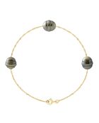 Geelgouden armband zwarte sieraden Tahiti