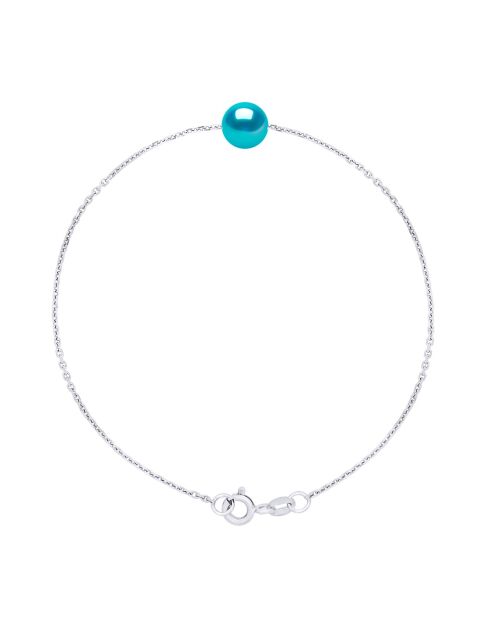 Pulsera FOR EVER en plata azul turquesa
