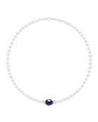 SUNNY PEARLS Silberkette schwarz Tahiti/weiß